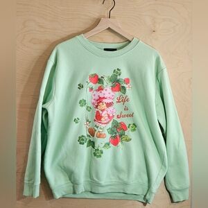 Womens strawberry shortcake mint green Pullover XL Life Is Sweet